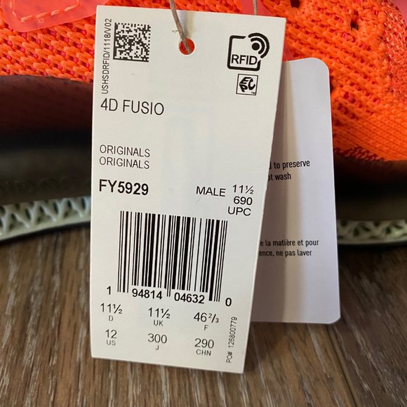 Adidas 4D Fusio Prime Knit Running Shoes Screaming Orange FY5929 Men Size 12 NEW main image 9